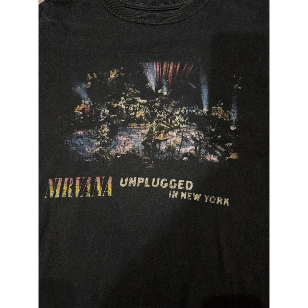 Nirvana Unplugged in New York 1993, Black Graphic T-Shirt, Size M - Picture 2 of 7